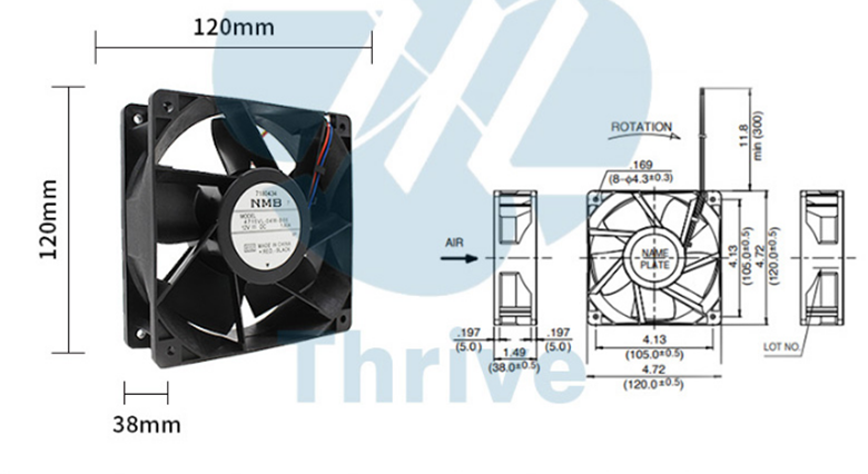new NMB 4715VL-04W-B66 12038 12V 1.80A 12Cm Gale Volume Cooling Fan 4 Wires - NMB