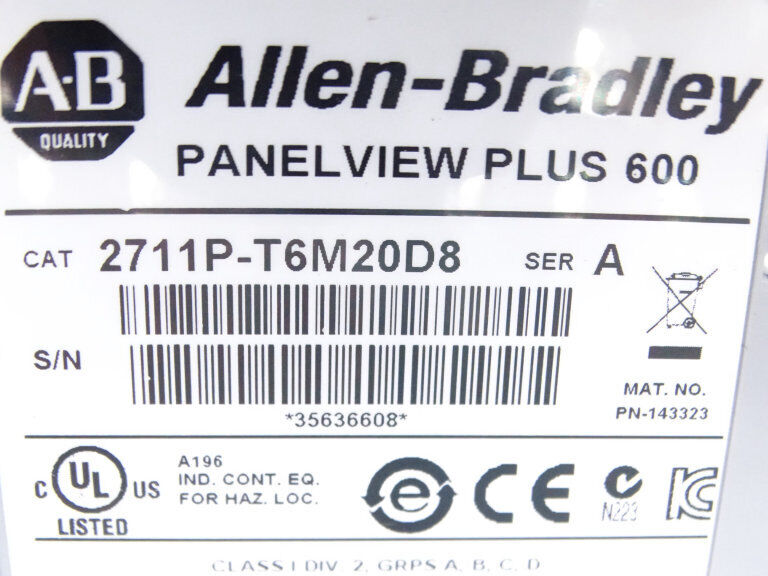 Allen Bradley 2711P-T6M20D8 Series A HMI with Advanced Human-Machine Interface Capabilities - ALLEN BRADLEY