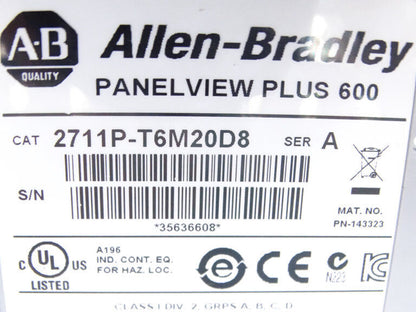 Allen Bradley 2711P-T6M20D8 Series A HMI with Advanced Human-Machine Interface Capabilities - ALLEN BRADLEY