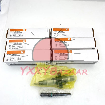 6 Fuel Injector w/ Tube For 03-04 Dodge Ram 2500 3500 Cummins 5.9L 0445120255