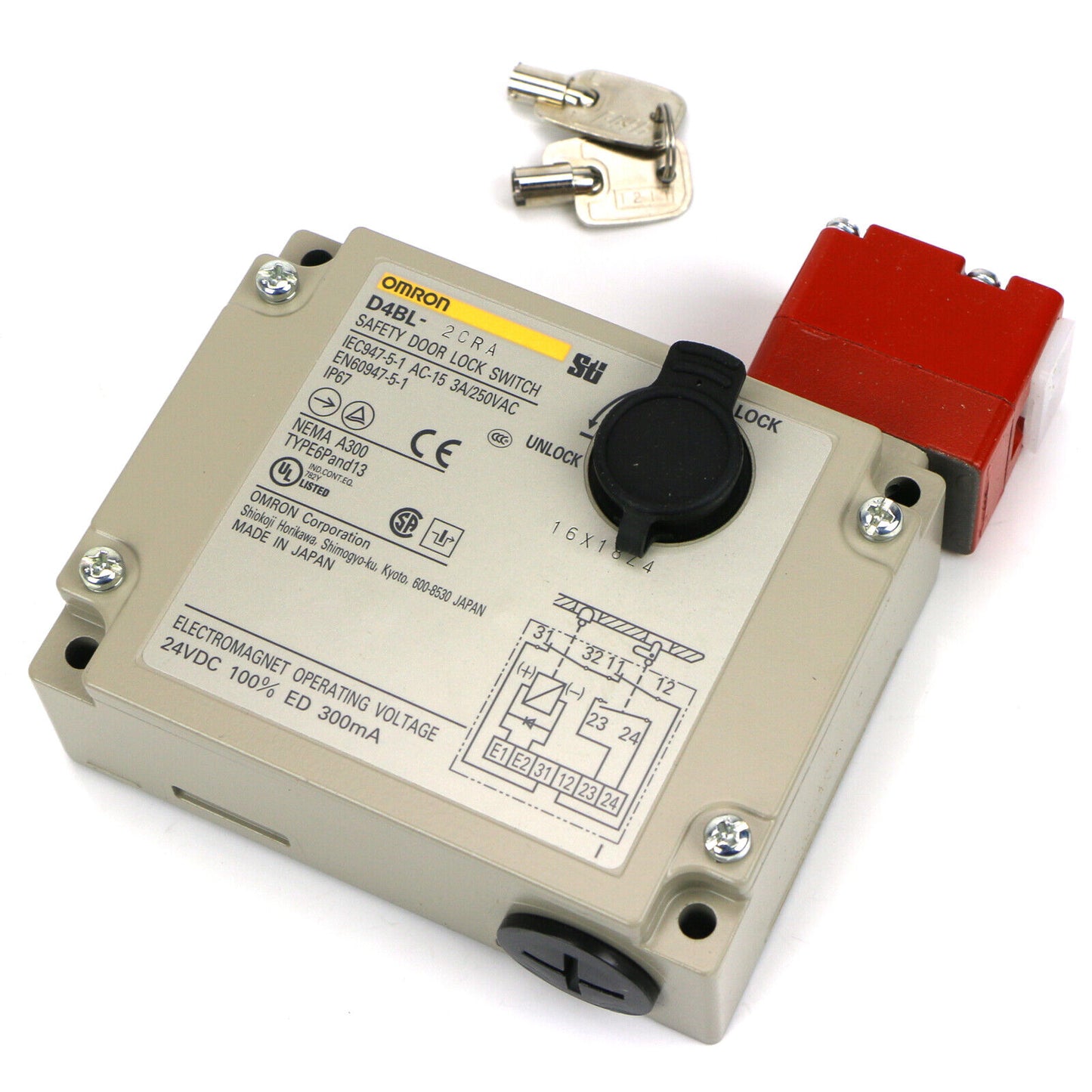 OMRON Guard Lock Safety Door Switch D4BL-2CRA - OMRON