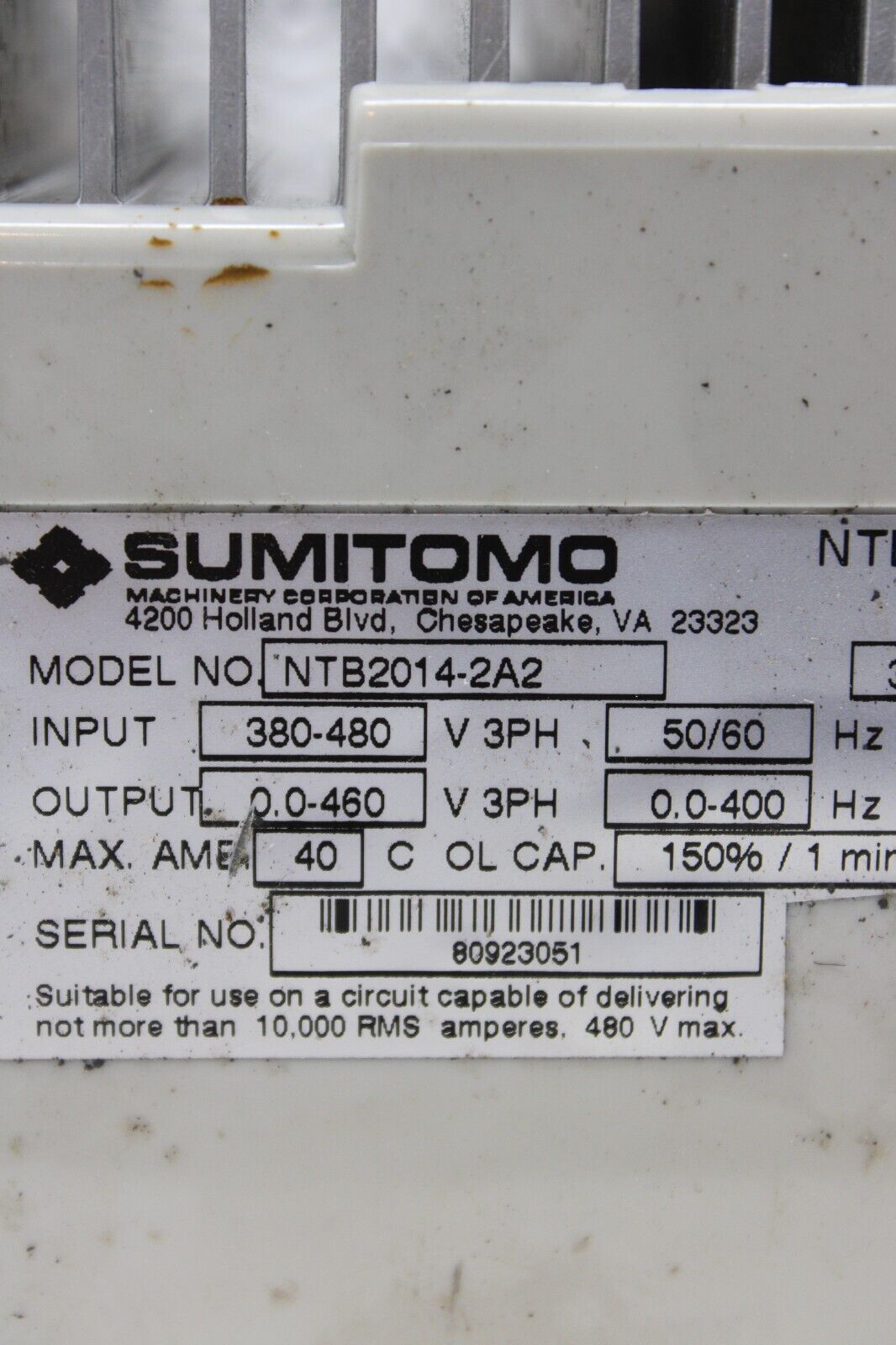 used Sumitomo NTB2014-2A2 AC Drive