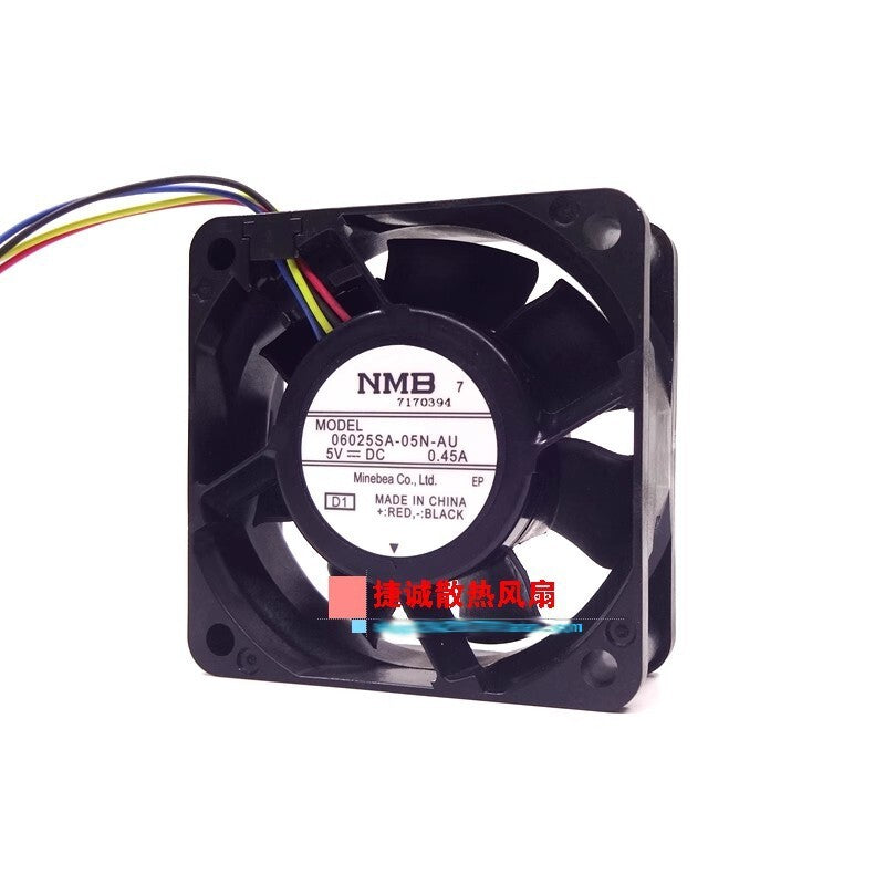 NMB 06025SA-05N-AU 5V 0.45A 6025 6CM 4 wire chassis cooling fan