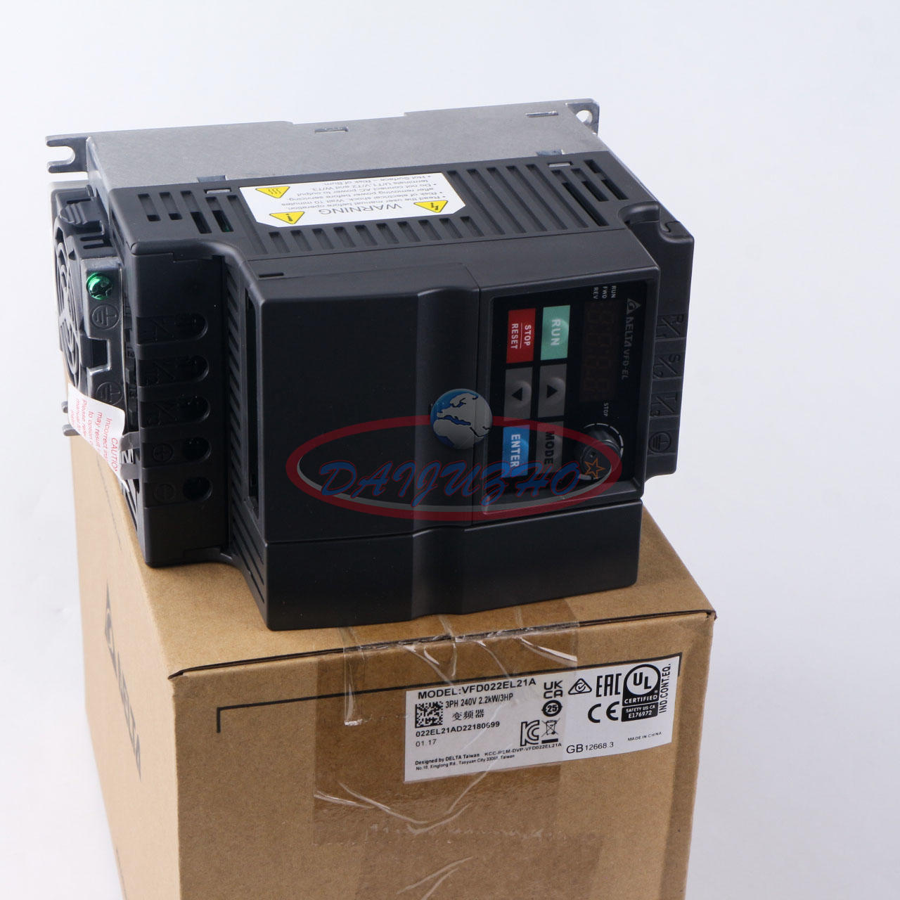 One Delta Inverter VFD Drive VFD022EL21A 1Phase 220V 2.2KW 3HP 0.1-600V - DELTA