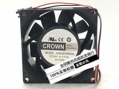 CROWN AGE08038B24L 24VDC 0.41A 8038 8CM inverter cooling fan