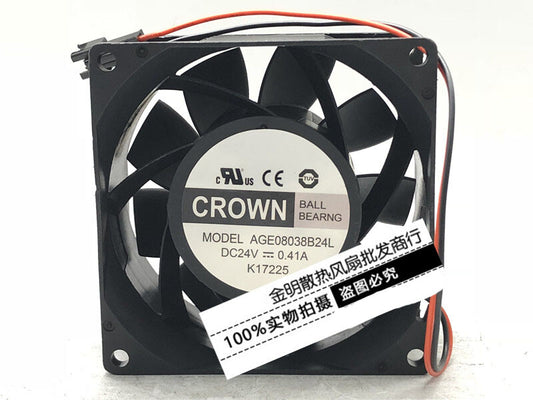 CROWN AGE08038B24L 24VDC 0.41A 8038 8CM inverter cooling fan