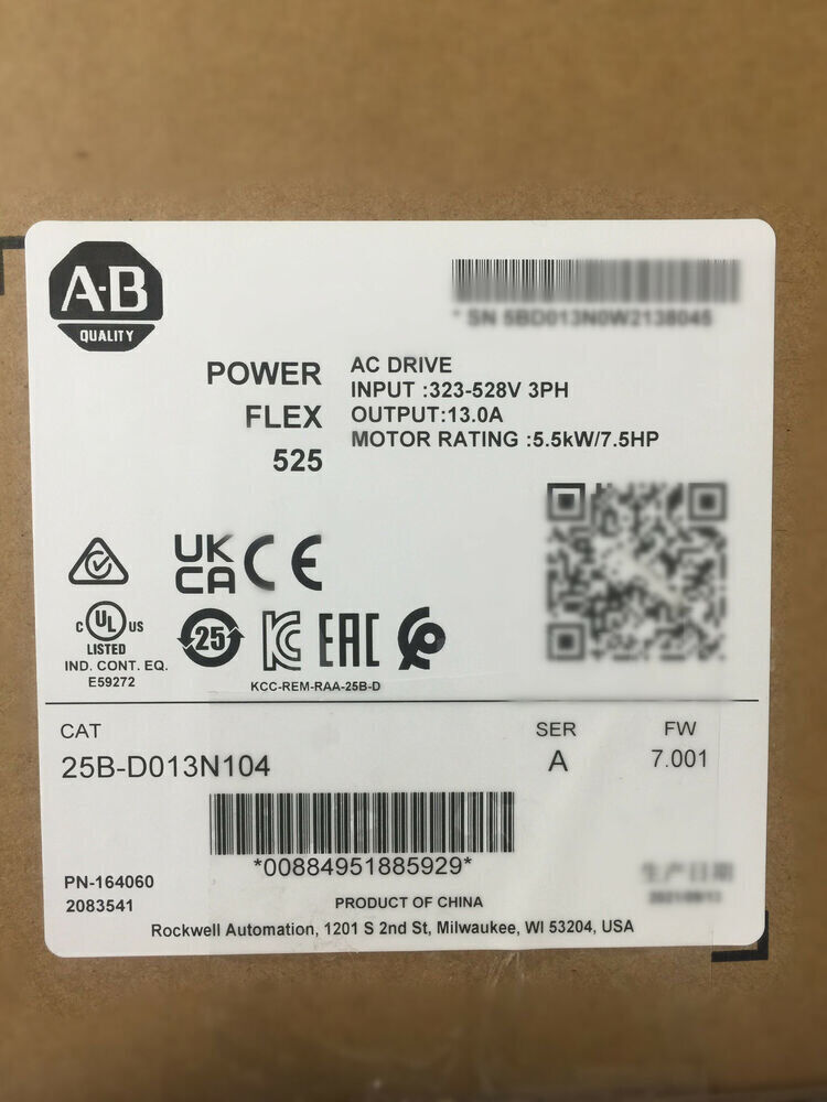 Allen-Bradley PowerFlex 525 AB 25B-D013N104 AC Drive NEW - ALLEN-BRADLEY
