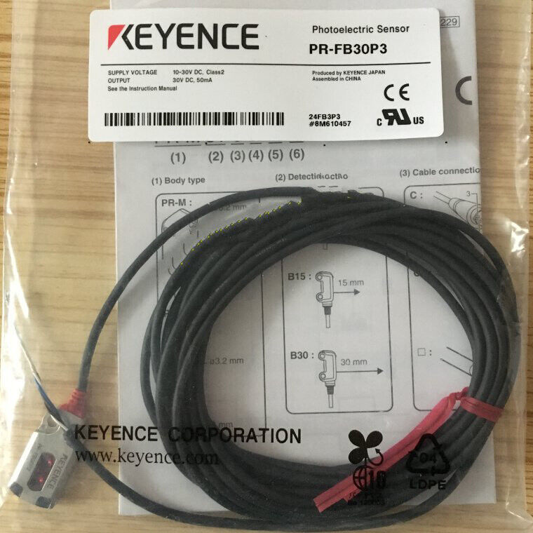 New 1-PC Keyence PR-FB30P3 Photoelectric Switch Sensor FB30P3 Contact Type Switch - KEYENCE