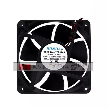 RUNDA RSH1238B24L38S DC24V 0.60A 120*120*38MM 2-Wire Silent Cooling Fan