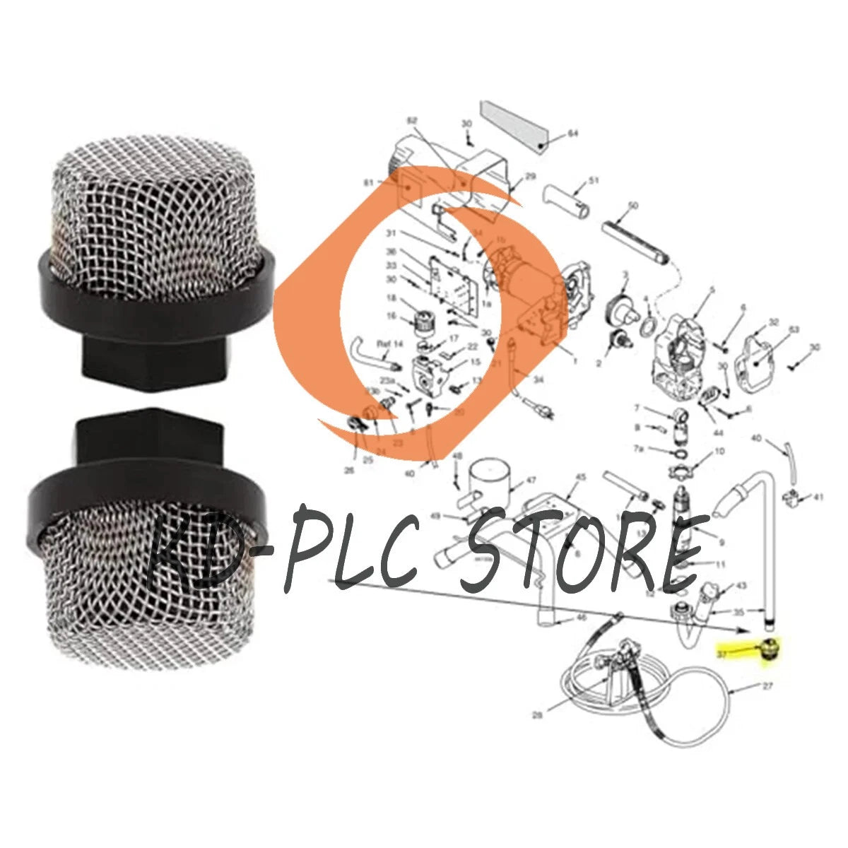 246385 246384 287032 Airless Spray Filter Screen Set for 390 395 490 495 595