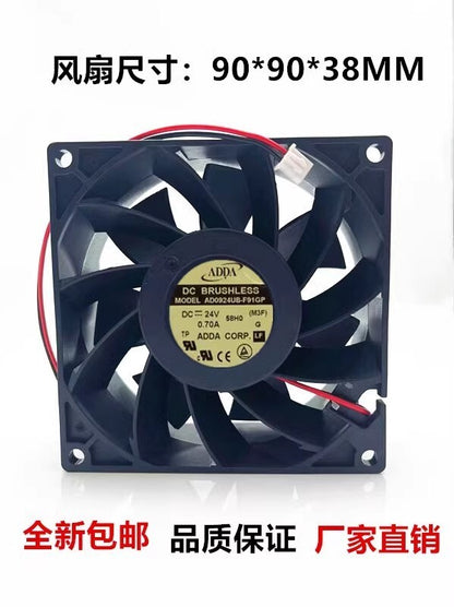 ADDA AD0924UB-F91GP 9038 DC24V 0.70A 9CM 2-Wire Inverter Cooling Fan