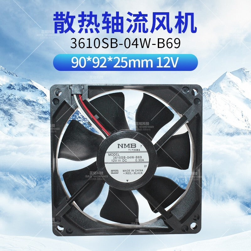 NMB 3610SB-04W-B69 9025 12V 0.30A 3-wire industrial cooling fan