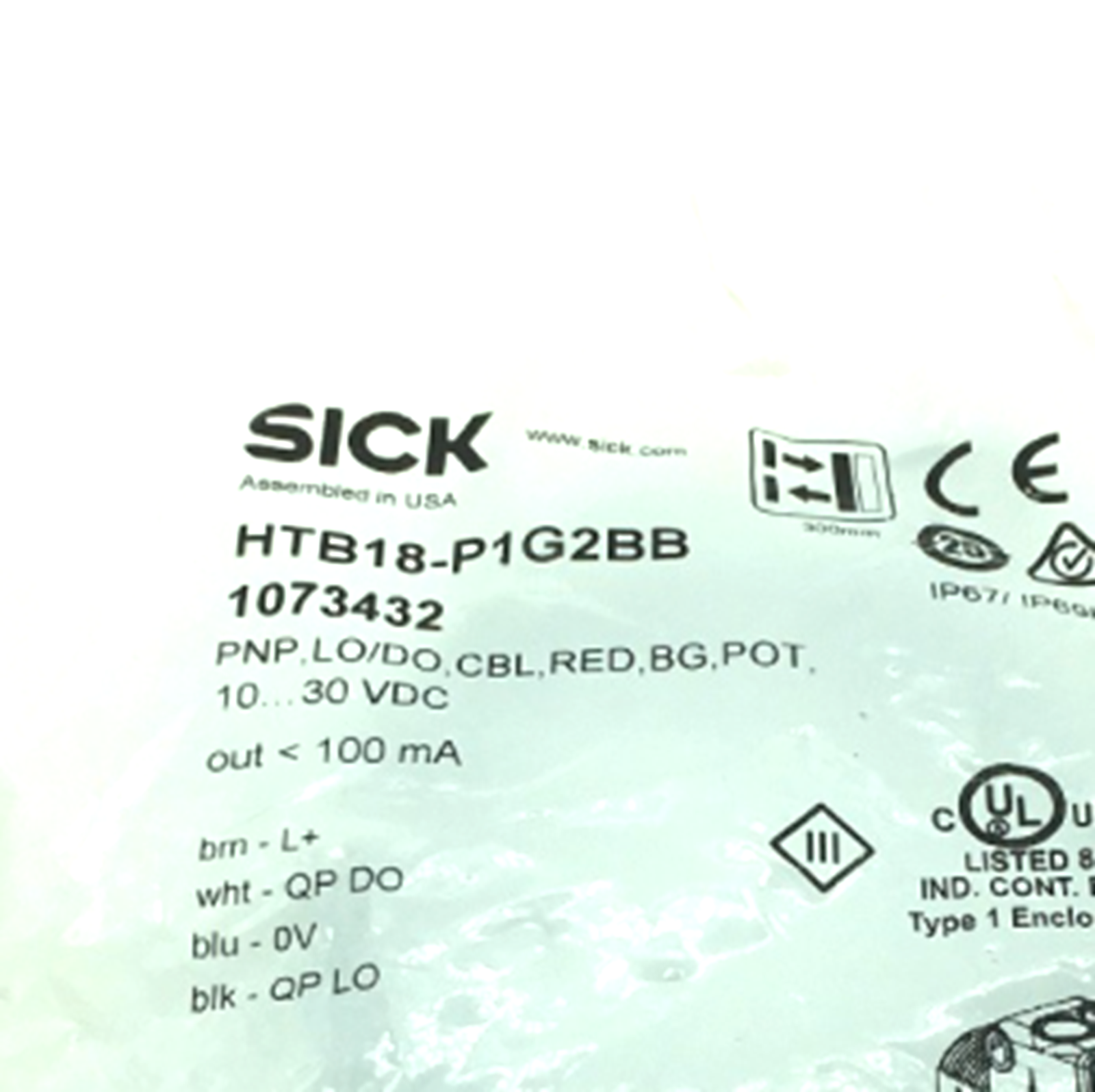 SICK HTB18-P1G2BB 1073432 Photoelectric Sensor