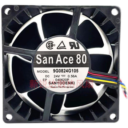 Sanyo 9G0824G105 8038 24v 0.56A 8cm 4-wire pwm speed control fan