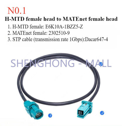 1 PCS 0.5m MATEnet 9-2302454-9 to H-MTD Ethernet Cable Harness 1000Mbit Rate