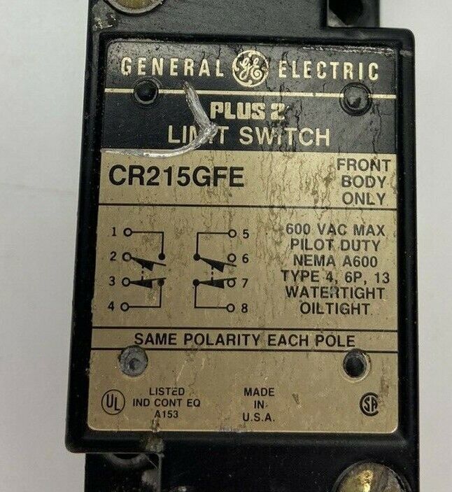 GE General Electrical CR215GFE Limit Switch Body Only - GE CR215GFE Limit Switch Body Only - GE