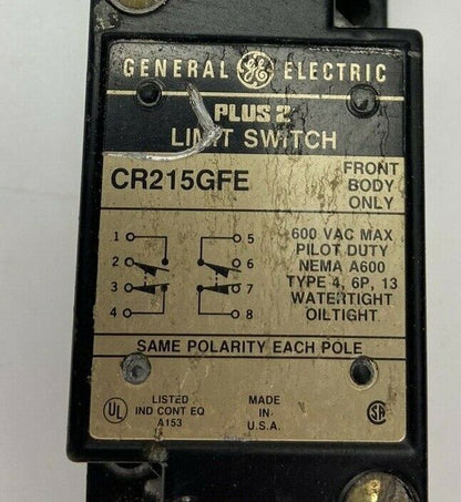 GE General Electrical CR215GFE Limit Switch Body Only - GE CR215GFE Limit Switch Body Only - GE