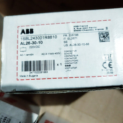 1PCS ABB AL26-30-10 AL263010 DC Contactor 1NO In Box