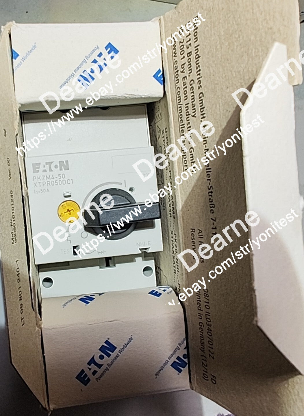 new Eaton PKZM4-50 Thermal Magnetic Circuit Breaker - Black/White