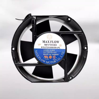MAXFLOW MF17251D2 P/N 17251HD2BAPL 24VDC 0.80A Cooling Fan