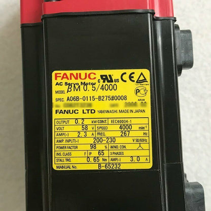 Used Fanuc A06B-0115-B275 Servo Motor – Tested and Working Condition - FANUC