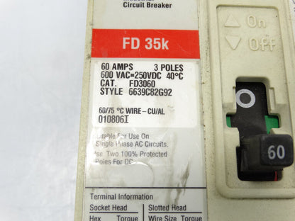 Eaton FD3060 Circuit Breaker - EATON CORPORATION