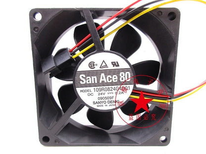 SANYO 109R0824G4D01 DC24V 0.2A 8CM 3-wire cooling fan