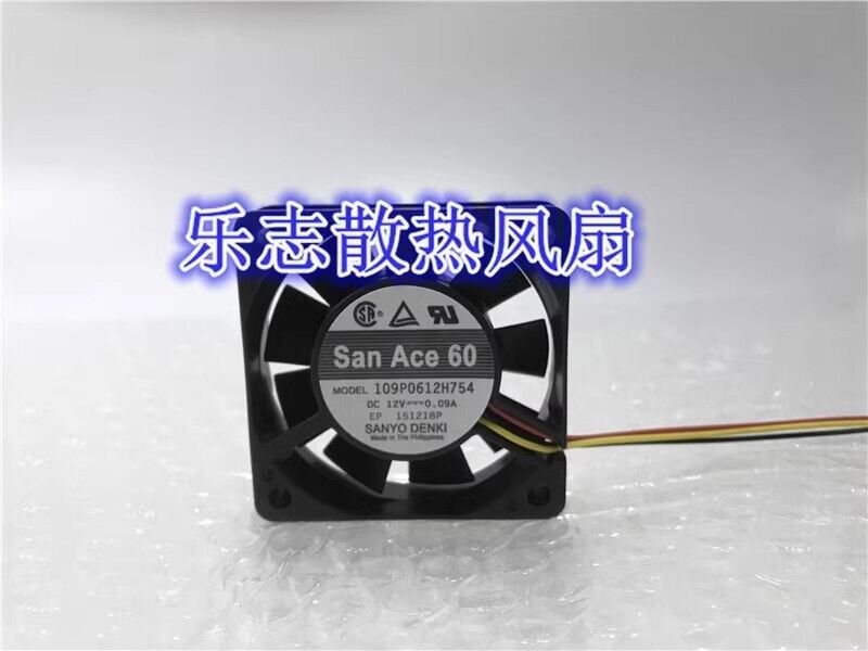new Sanyo SanAce60 109P0612H754 6015 DC12V 0.09A 3-Wire Silent Inverter Cooling Fan - SANYO