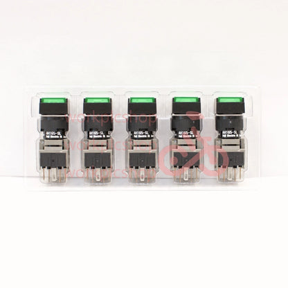 FUJI AH165-SLG11E3 Green Pushbutton Command Switch 24VDC LED (Pack of 5)