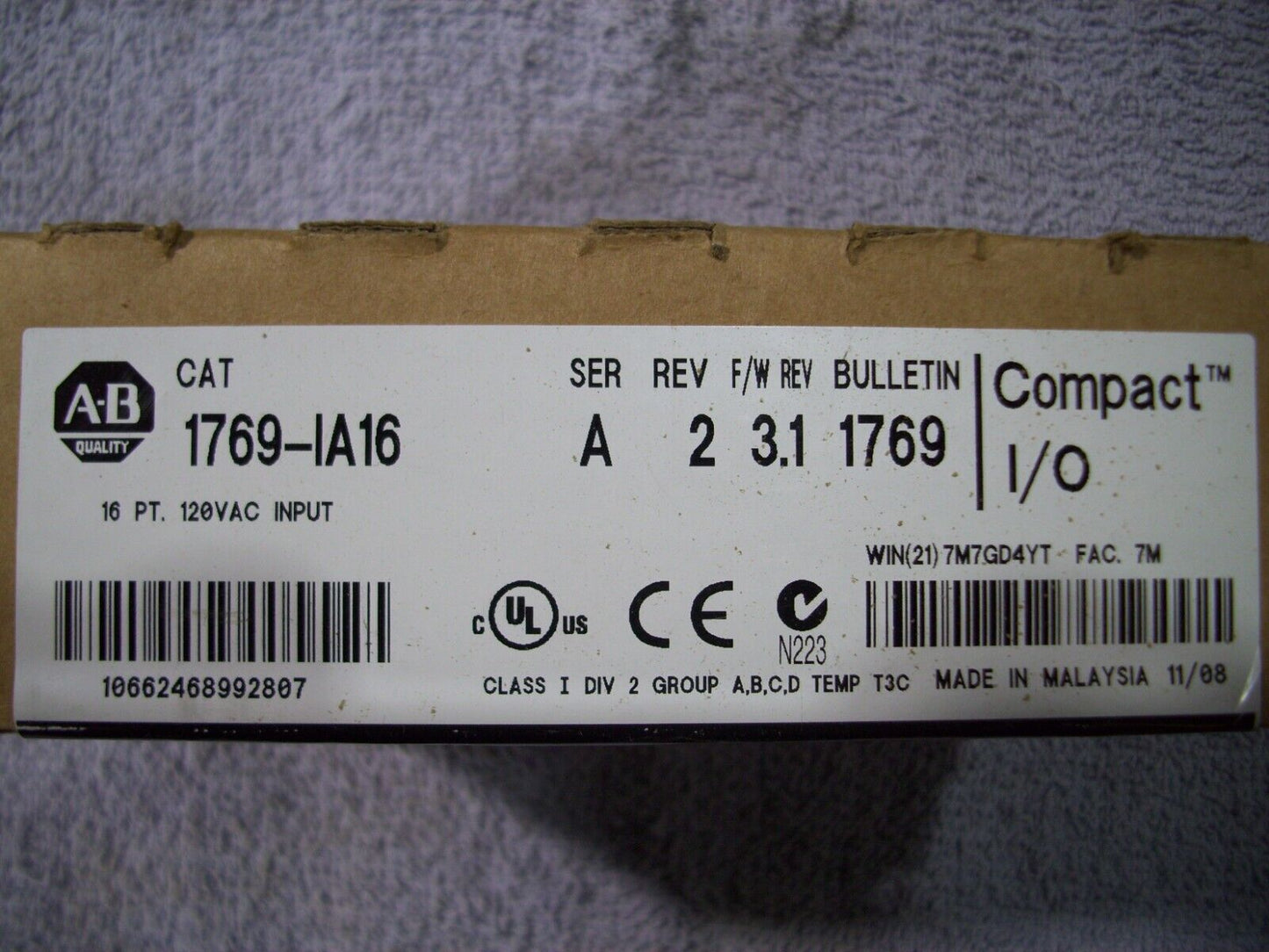 Allen-Bradley 1769-IA16: Factory Sealed | 1769-IA16 - ALLEN-BRADLEY