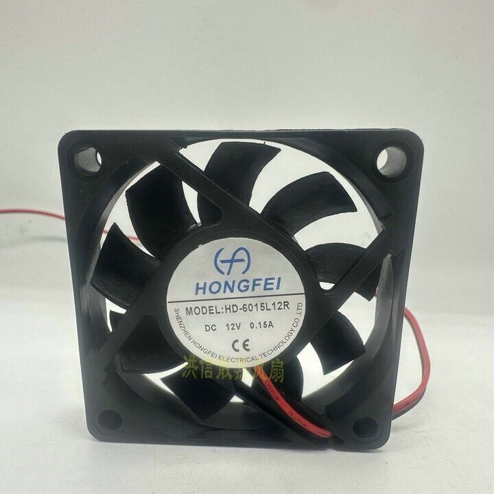 new 1 PCS HONGFEI Fan HD-6015L12R DC12V 0.15A 6CM 6015 2 WIRE cooling fan