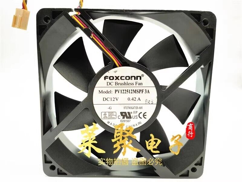 12025 DC12V 0.42A 12CM 3-Wire Inverter Cooling Fan - FOXCONN