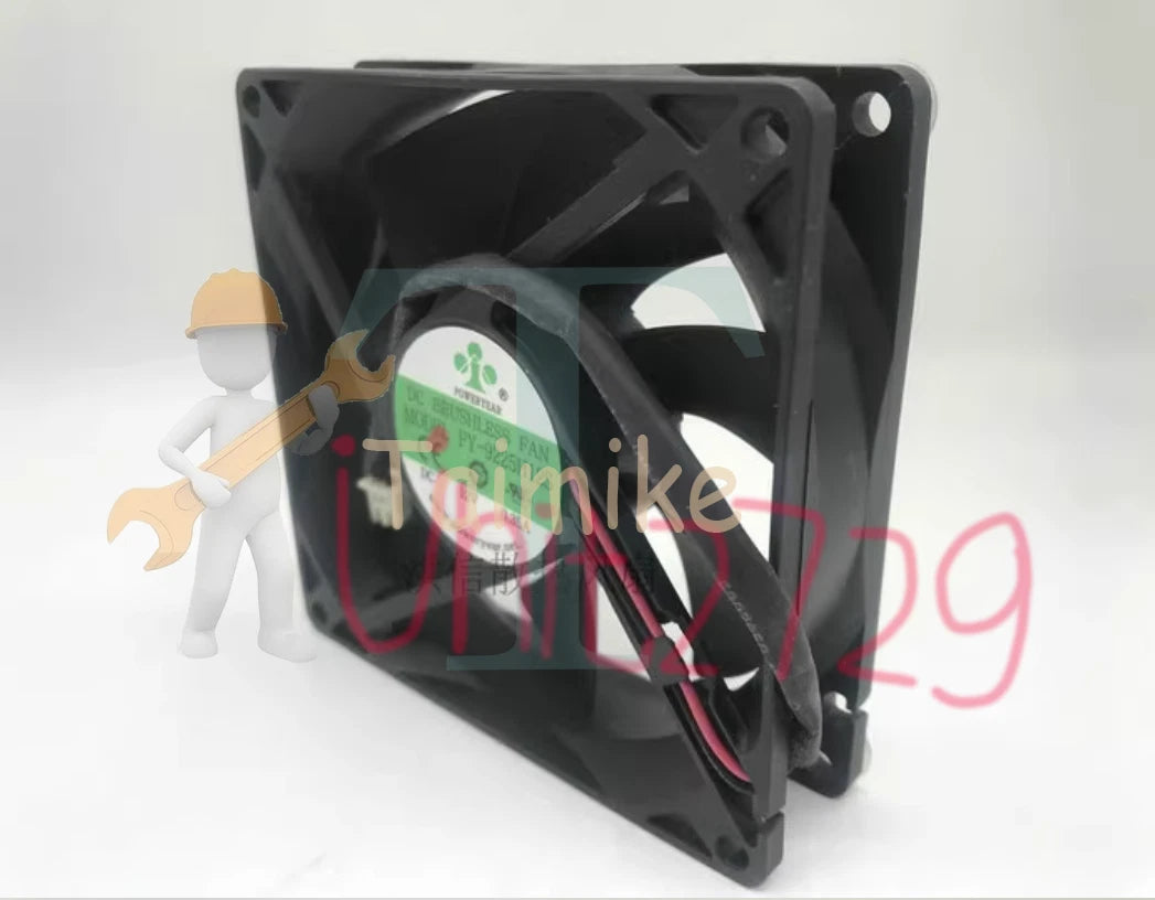 1 PCS POWERYEAR Fan PY-9225H12S DC 12V 0.35A 9CM 9025 2 Pin #un