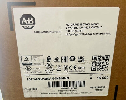 Allen Bradley Powerflex 753 Inverters 20F1AND125AN0NNNNN New In Box - ALLEN BRADLEY