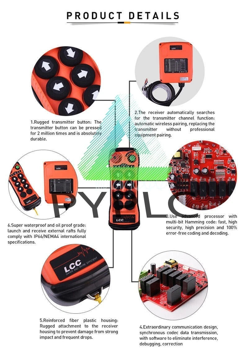 LCC single Hoist Crane Industrial Wireless Remote 1 Transmitter&1 Receiver Q600