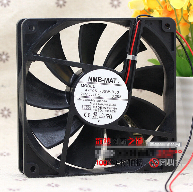 1pcs NMB 4710KL-05W-B50 12025 0.38A 24V 12CM 2-wire cooling fan