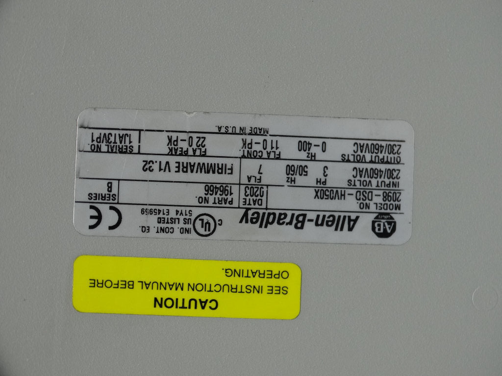 Allen Bradley 2098-DSD-HV050X SERVO DRIVE - ALLEN BRADLEY
