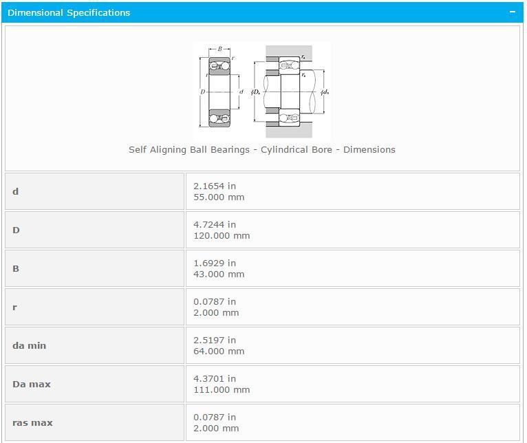 new NTN 2311 Self Aligning Ball Bearings 55x120x43mm - NTN