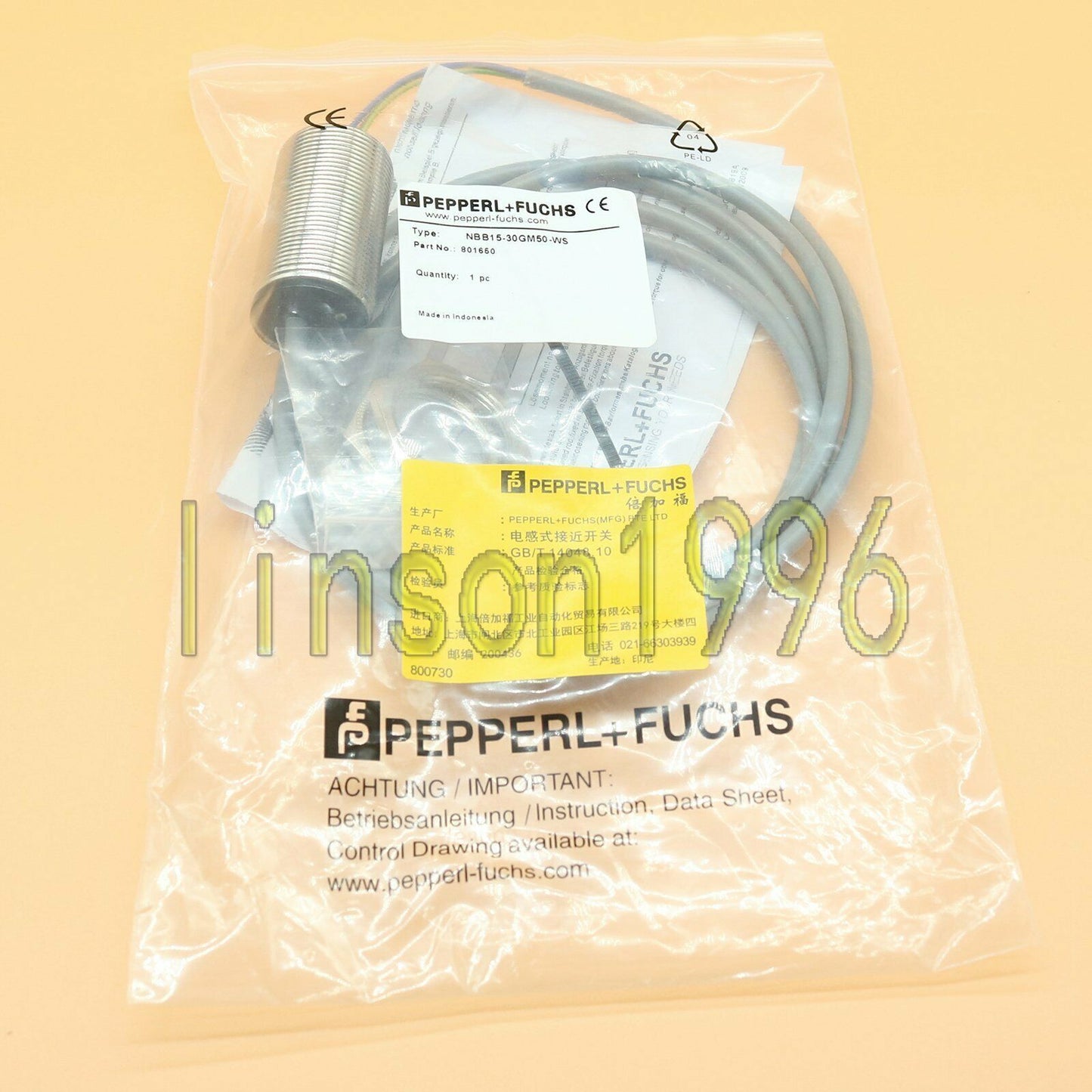 Pepperl+Fuchs NBB15-30GM50-WS Proximity Switch Sensor - PEPPERL+FUCHS