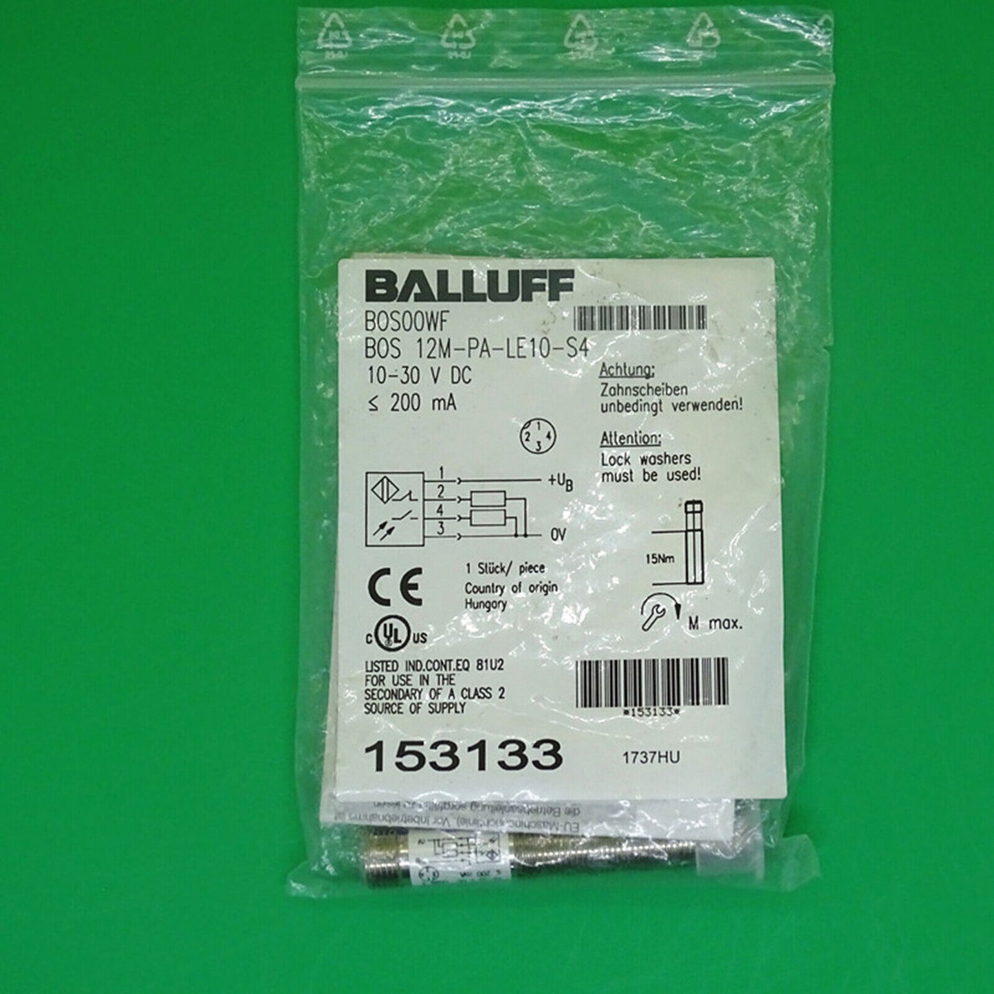 1PC BALLUFF Photoelectric Switch BOS 12M-PA-LE10-S4 - BALLUFF