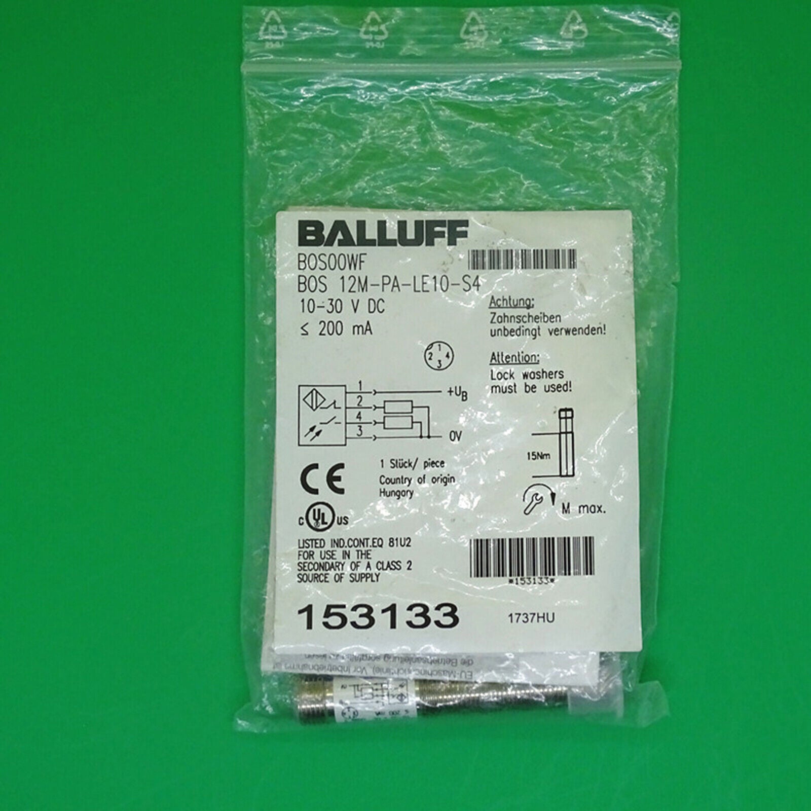1PC BALLUFF Photoelectric Switch BOS 12M-PA-LE10-S4 - BALLUFF