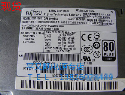 1pcs  FUJITSU S26113-E567-V50-02 DPS-500XB A 500W Server Power Supply