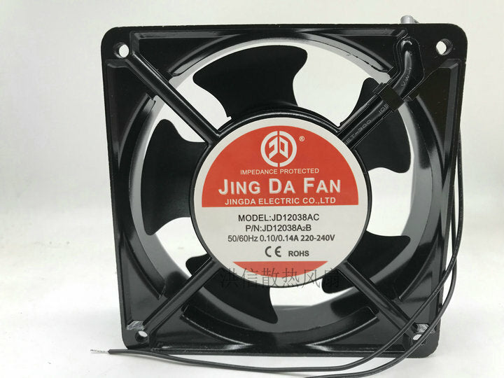 1pcs JINGDA 12038 JD12038AC 220-240V 0.10/ 0.14A 2-wire cooling fan