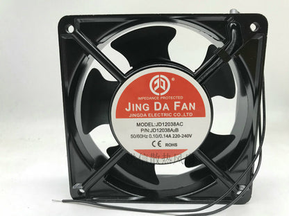 1pcs JINGDA 12038 JD12038AC 220-240V 0.10/ 0.14A 2-wire cooling fan