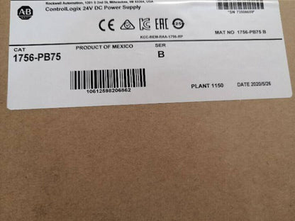 Control Logix 24V DC Power Supply, Factory Sealed, AB 1756-PB75 SER B ControlLogix 24V DC Power Supply - CONTROL LOGIX
