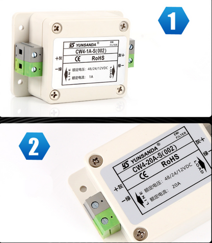 new EMI DC Power Filter 12V/24V/48V Car Anti-interference Filter CW4-30A-S(002) 30A