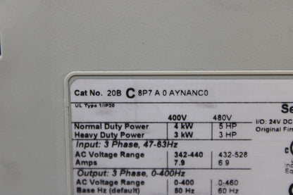 used Allen Bradley 20BC8P7A0AYNANC0 PowerFlex 700 - ALLEN BRADLEY