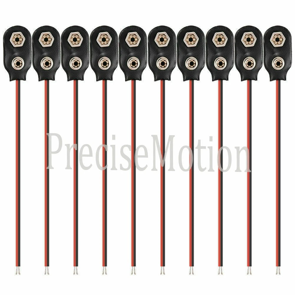 Pack of 10 9V Battery Connector Snap Clip Wire Connector Lead Holder T Type
