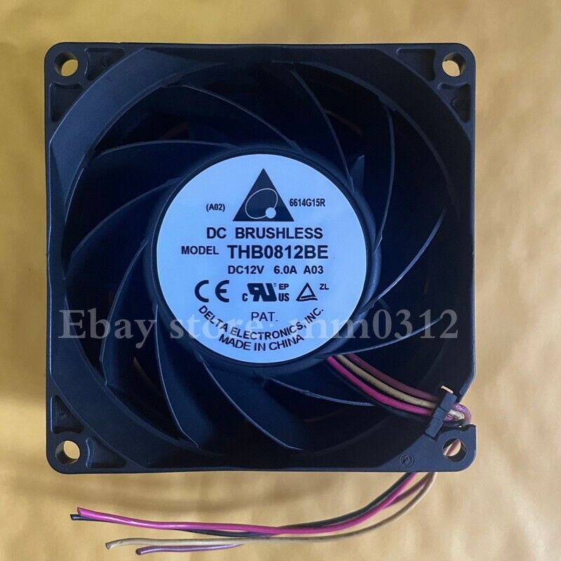 Delta THB0812BE 12V 6.0A 8CM 8038 4-Wire Cooling Fan - DELTA