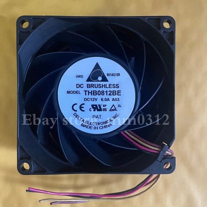 Delta THB0812BE 12V 6.0A 8CM 8038 4-Wire Cooling Fan - DELTA